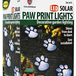 Paw Print Solar Lights Outdoor Garden Decor LED Yard Decoration (Warm White - Set of 4)