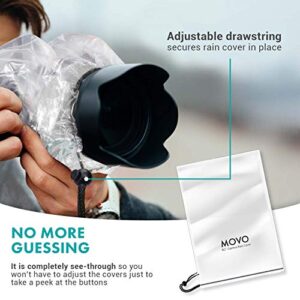 Movo (5 Pack) RC1 Clear Rain Cover for DSLR Camera and Lens up to 18" Long