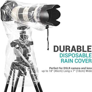 Movo (5 Pack) RC1 Clear Rain Cover for DSLR Camera and Lens up to 18" Long