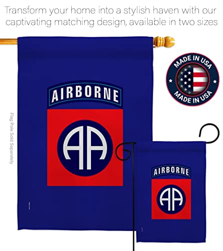 US MILITARY U.S. Army 82nd Airborne Division Flag Armed Forces Double-Sided Lawn Decoration Gift House Garden Yard Banner United State American Military Veteran, 12" x 18.5 Made in USA