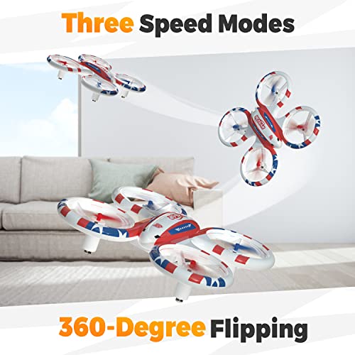 BEZGAR HQ051 Mini Drone for Kids - RC Drone Indoor, LED Remote Control Drone with 3D Flip, Headless Mode and 2 Speed Propeller Full Protect Small Drone for Beginners, Great Gifts for Boys and Girls