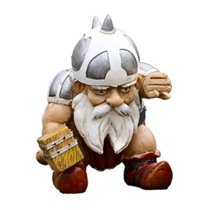 Newmyth 6" Viking Victor Norse Dwarf Gnome with Hammer Statue Outdoor Resin Figurines for Home Yard Garden Lawn Miniatures Fairy Garden Accessories