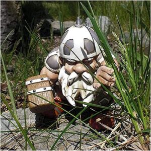 Newmyth 6" Viking Victor Norse Dwarf Gnome with Hammer Statue Outdoor Resin Figurines for Home Yard Garden Lawn Miniatures Fairy Garden Accessories