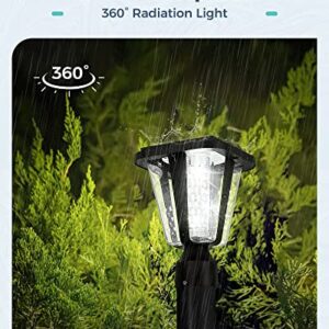 Lovus 2Pack Solar Post Light Fixture, Two Mounting Ways, Pole/Pier Mount 6000k Outdoor Solar Post Lamp Dusk to Dawn for Patio, Garden