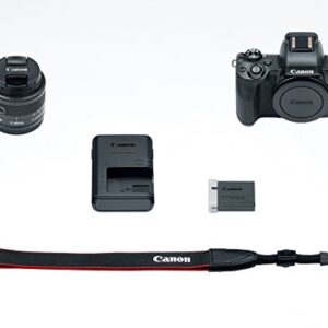 Canon EOS M50 Mirrorless Vlogging Camera Kit with EF-M 15-45mm Lens, Black