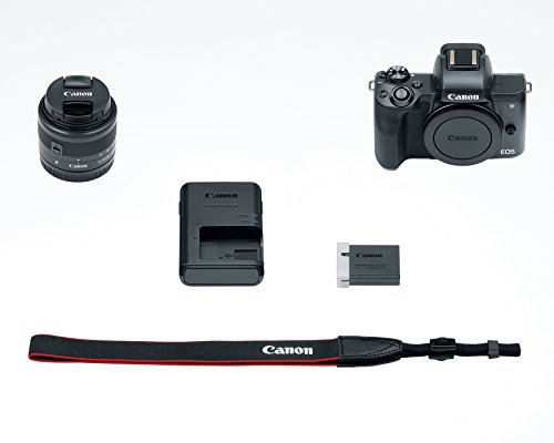 Canon EOS M50 Mirrorless Vlogging Camera Kit with EF-M 15-45mm Lens, Black