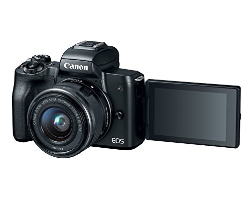 Canon EOS M50 Mirrorless Vlogging Camera Kit with EF-M 15-45mm Lens, Black