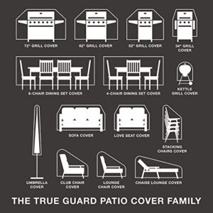 True Guard Patio Furniture Covers Waterproof Heavy Duty - Stackable Patio Chair Cover, 600D Rip-Stop, Fade/Stain/UV Resistant for Outdoor Patio Furniture, Dark Brown