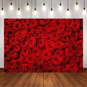 avezano valentine’s day backdrop rose flower wall photo background red rose wedding bridal shower photography backdrop mother’s day birthday party dessert table banner (7x5ft)