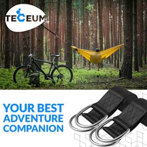 [New 2022] TECEUM Tree Swing Straps Hanging Kit (Set of 2) – 5 ft 8 ft 10 ft – Heavy-Duty Camping Hammock Strap (2,000 lb) – with Safety Lock Carabiners & Carry Bag – for All Swing Types – Outdoors