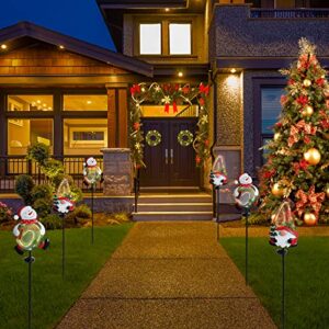 Yinns Solar Christmas Decorations, 2 Pack Chtistmas Garden Stakes Snowman Gnomes Solar Light Outdoor Christmas Decorations for Garden Yard Lawn Pathway