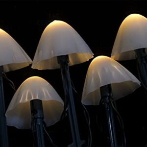 Mushroom String Lights Solar 12FT 12 LEDs Pathway Lights Waterproof Mushroom LED Fairy Lights Outdoor Mini Ground Plug Light for Christmas Yard Patio Gazebo Garden Party Landscape Light, Warm White