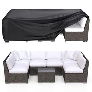 brosyda patio furniture covers, heavy duty 600d outdoor furniture cover waterproof, sectional sofa set covers table and chair set covers 124″ l × 71″ w × 29″