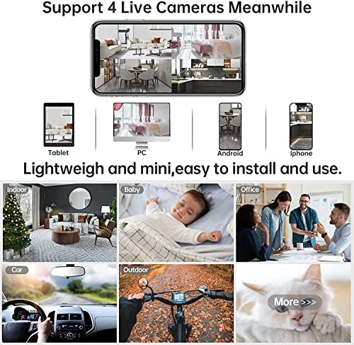 Mini Camera WiFi Wireless Nanny Cam, 1080p HD Home Security Camera,Night Vision Indoor/Outdoor Small Dog Pet Camera for Mobile Phone Applications in Real Time