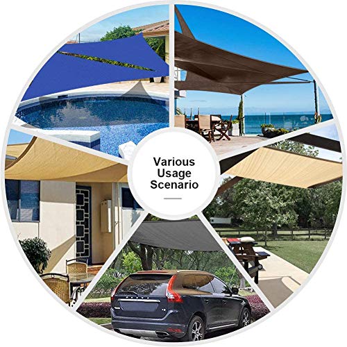 iCOVER Sun Shade Sail Canopy 16'5"x16'5"x16'5", 185GSM Fabric Permeable Pergolas Top Cover, for Outdoor Patio Lawn Garden Backyard Awning, Teal