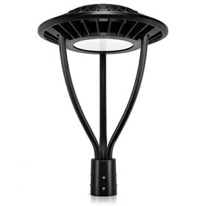 openlux led post top light 80w dlc etl listed 11,200lm 5000k daylight ip65 waterproof led post top outdoor circular area pole light [350w equivalent] for garden yard street lighting