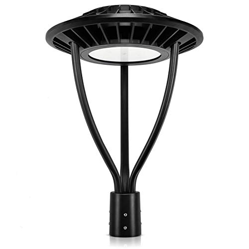 OPENLUX Led Post Top Light 80W DLC ETL Listed 11,200Lm 5000K Daylight IP65 Waterproof LED Post Top Outdoor Circular Area Pole Light [350W Equivalent] for Garden Yard Street Lighting