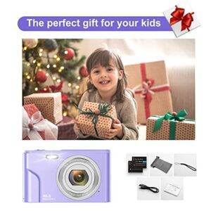 Digital Baby Camera for Kids Teens Boys Girls Adults,1080P 48MP Kids Camera with 32GB SD Card,2.4'' Kids Digital Camera with 16X Digital Zoom, Compact Mini Camera Kid Camera for Kids/Student（Purple）