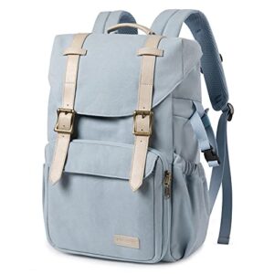 bagsmart camera backpack, dslr camera bag, waterproof camera bag backpack for photographers, fit up to 15″ laptop with rain cover and tripod holder, light blue