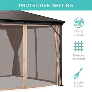 Best Choice Products 10x10ft Hardtop Gazebo, Outdoor Aluminum Canopy for Backyard, Patio, Garden w/Side Curtains, Mosquito Netting, Zippered Door