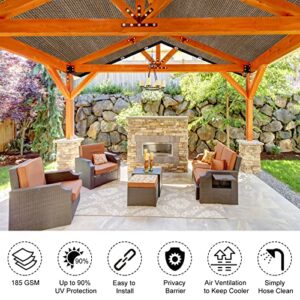 2 Pack 90 Percent UV Protection Outdoor Mocha Sun Shade Cloth 8 x 10 FT Pergola Shade Cover with 60 Pieces Ball Bungee Cords for Outdoor Patio Garden Backyard Lawn Pergola and Carport Cover