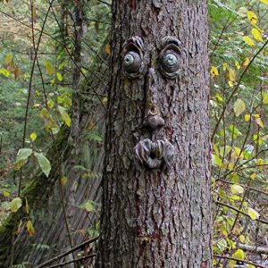 innolites tree faces decor outdoor,tree face outdoor statues old man tree hugger bark ghost face decoration funny yard art,tree decorations outdoor for halloween easter garden creative props. (c)