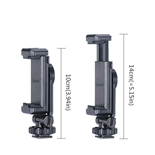ST-06 Camera Hot Shoe Phone Tripod Mount Adapter 360 Rotation Phone Holder with Cold Shoe for Mic Light Stand Compatible with Canon Nikon Sony DSLR for DJI Ronin SC Gimbal Stabilizer
