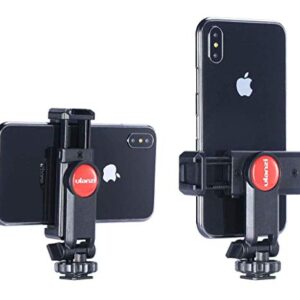 ST-06 Camera Hot Shoe Phone Tripod Mount Adapter 360 Rotation Phone Holder with Cold Shoe for Mic Light Stand Compatible with Canon Nikon Sony DSLR for DJI Ronin SC Gimbal Stabilizer