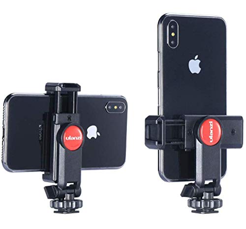 ST-06 Camera Hot Shoe Phone Tripod Mount Adapter 360 Rotation Phone Holder with Cold Shoe for Mic Light Stand Compatible with Canon Nikon Sony DSLR for DJI Ronin SC Gimbal Stabilizer