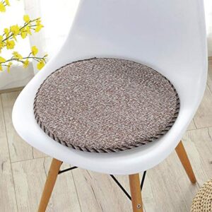 YUMUO Round Spong Seat Cushion,Comfort Breathable Dining Chair Cushions - Perfect for Kitchen Patio Furniture Garden Home S-Cotton Linen 30cmx30cm(11x11inch)