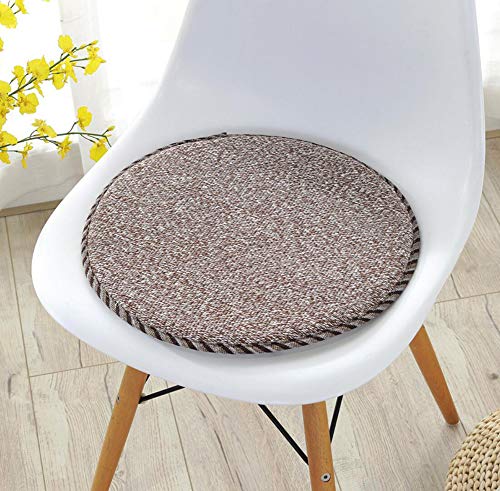 YUMUO Round Spong Seat Cushion,Comfort Breathable Dining Chair Cushions - Perfect for Kitchen Patio Furniture Garden Home S-Cotton Linen 30cmx30cm(11x11inch)