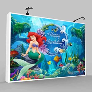 7x5ft Ariel Mermaid Princess Backdrop,Under The Sea Mermaid Background for Photography Girls Birthday Party Decoration Supplies