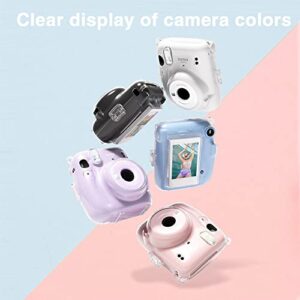 CAIYOULE Protective Camera Case for Fujifilm Instax Mini 11 Instant Film Camera Clear Case with Upgraded Film Pocket Pouch for Storing Photos and Adjustable Shoulder Strap