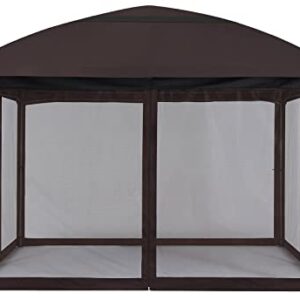 MASTERCANOPY Soft Top Outdoor Garden Gazebo for Patios with Netting Walls (10x10, Brown)