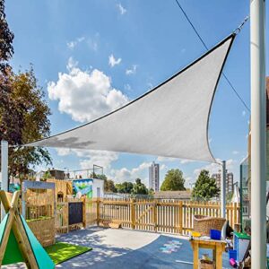 amahut sun shade sail 12’x12’x12′ triangle shade canopy outdoor sunshade uv block deck awning shade for patio backyard garden，light grey