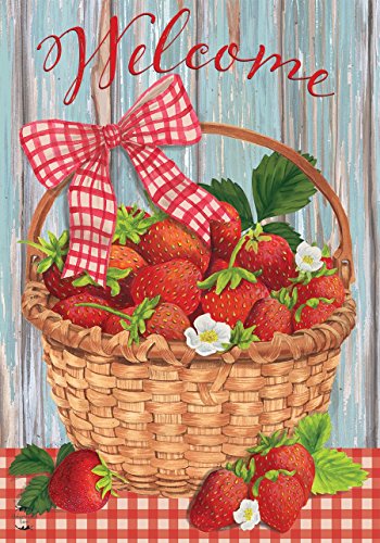 Briarwood Lane Strawberries Summer Garden Flag Fruit 12.5" x 18"