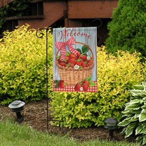 Briarwood Lane Strawberries Summer Garden Flag Fruit 12.5" x 18"