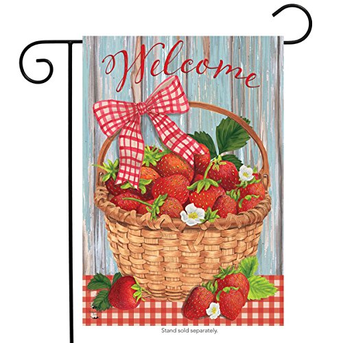 Briarwood Lane Strawberries Summer Garden Flag Fruit 12.5" x 18"