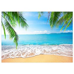 allenjoy 7x5ft tropical beach background summer luau palm leaves ocean island seaside scene wedding photography backdrop baby birthday bridal shower party decoration banner photo booth props