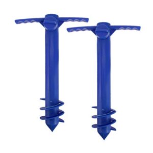 doitool beach umbrella sand anchor，2pcs outdoor umbrella auger base with ground anchor screw，umbrella screw anchor for sand beach garden patio – universal & one size fits all