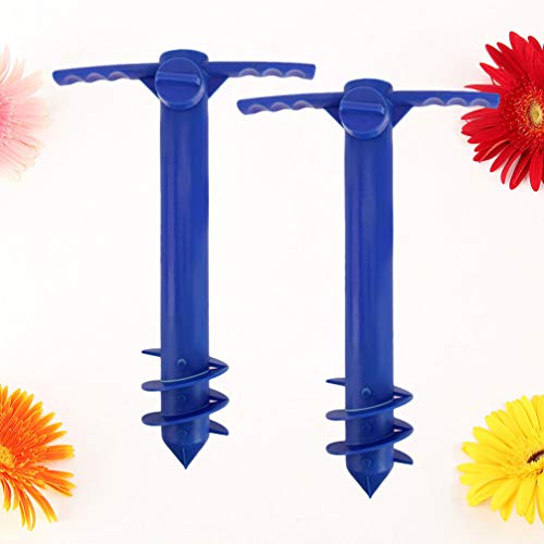 DOITOOL Beach Umbrella Sand Anchor，2Pcs Outdoor Umbrella Auger Base with Ground Anchor Screw，Umbrella Screw Anchor for Sand Beach Garden Patio - Universal & One Size Fits All