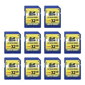 32gb class 10 sdhc flash memory card 10 pack standard full size sd card ush-i u1 trail camera memory card by micro center (10 pack)