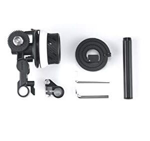 Tilta Tiltaing Pocket Follow Focus | Pull Focus on DSLR, Mirrorless, and Compact Cine Lenses | A/B Stops | Includes 15mm Rod & Rod Holder Mount | FF-T07