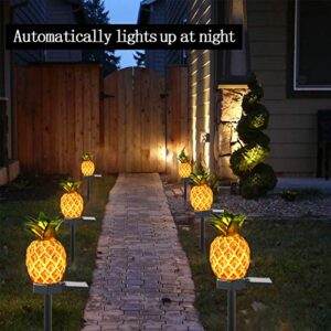 VGYVGYCC Garden Decor Solar Stake Lights - 2 Pack Outdoor Pineapple Waterproof Lights Pathway Yard Lawn Walkway Decoration