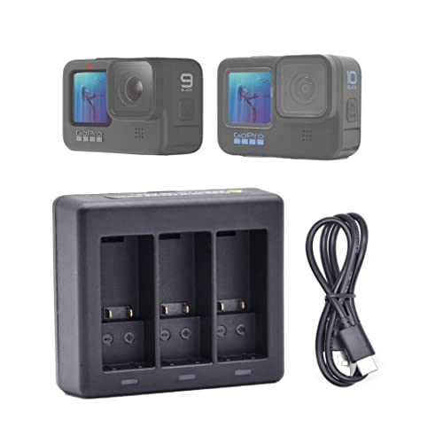 Fast Battery Charger Hub for GoPro Hero 11/ Hero 10/ Hero 9, Supports 3 Batteries Charging Over Current Protection