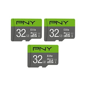 pny 32gb elite class 10 u1 microsdhc flash memory card 3-pack – 100mb/s, class 10, u1, full hd, uhs-i, micro sd