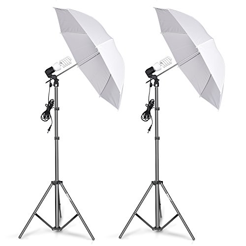 EMART Photography Umbrella Lighting Kit, 400W 5500K Photo Portrait Continuous Reflector Lights for Camera Video Studio Shooting Daylight (2 Packs)