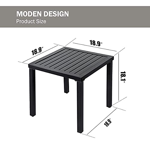 MEOOEM Patio Side Table End Table, Metal Patio Coffee Bistro Garden Side Table.