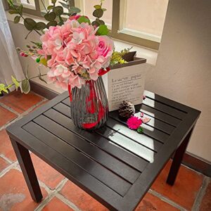 MEOOEM Patio Side Table End Table, Metal Patio Coffee Bistro Garden Side Table.