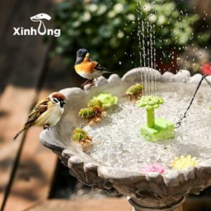 Solar Fountain Pump for Bird Bath, 1.4W Solar Water Pump with 13 Nozzle, Free Standing Solar Bird Bath Fountains Bubbler for Pond, Pool, Fish Tank, Aquarium and Garden